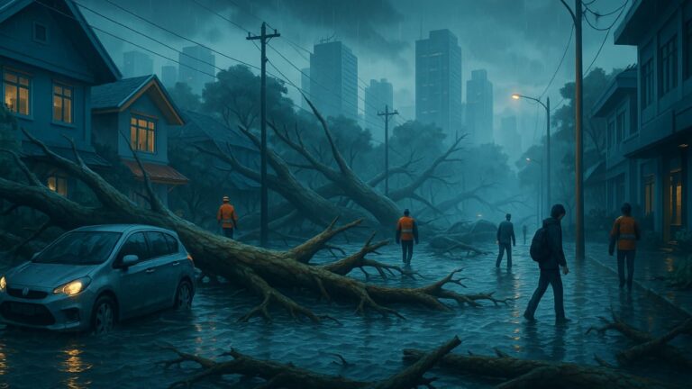 Banjir di Tangsel dan Pohon Tumbang, Ganggu Akses Jalan Lokal