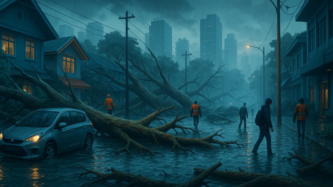 Banjir di Tangsel dan Pohon Tumbang