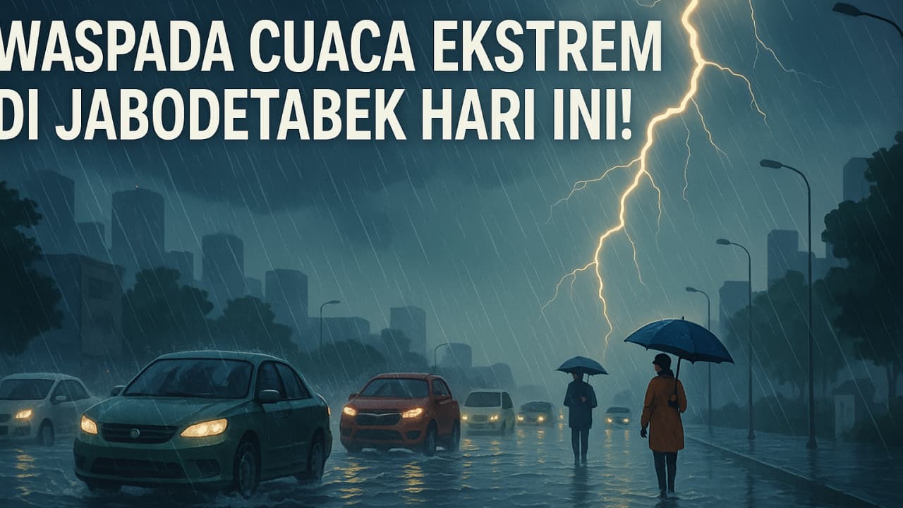 Cuaca Ekstrem Jabodetabek: Hujan Lebat dan Petir Siang hingga Malam | Nasional