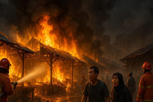 Kebakaran Pasar Tradisional di Surabaya Pabean Hanguskan Puluhan Kios | Nasional