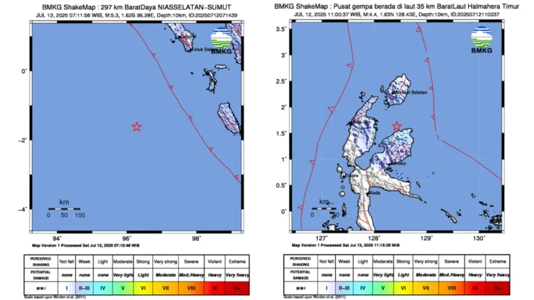 Dua Gempa Bumi Guncang Indonesia pada 12 Juli 2025 | Nasional