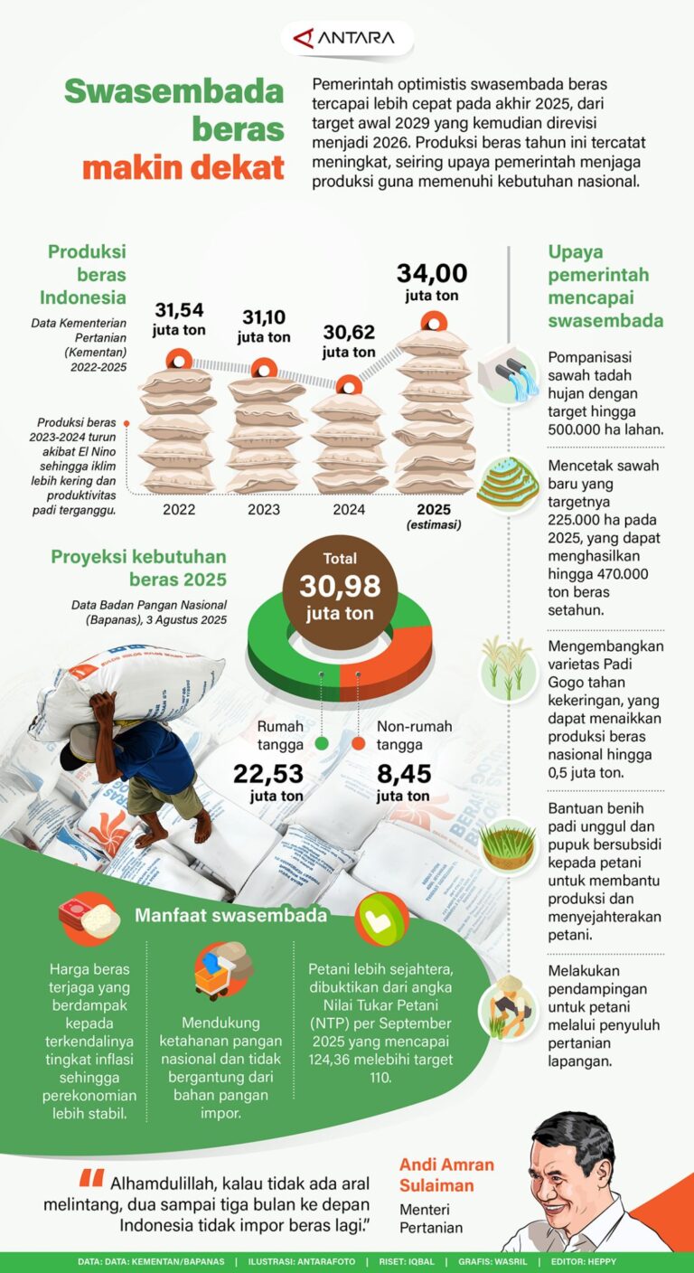 Swasembada Beras Semakin Dekat Menurut Infografik ANTARA